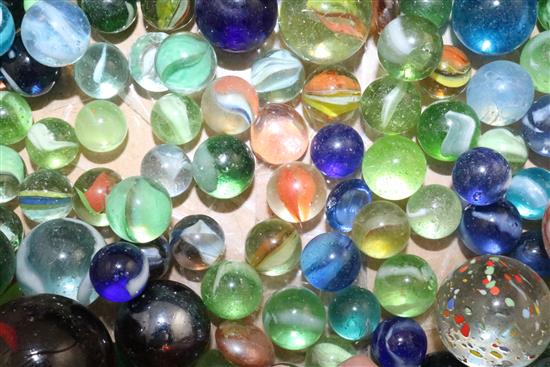 A collection of assorted Victorian and later marbles